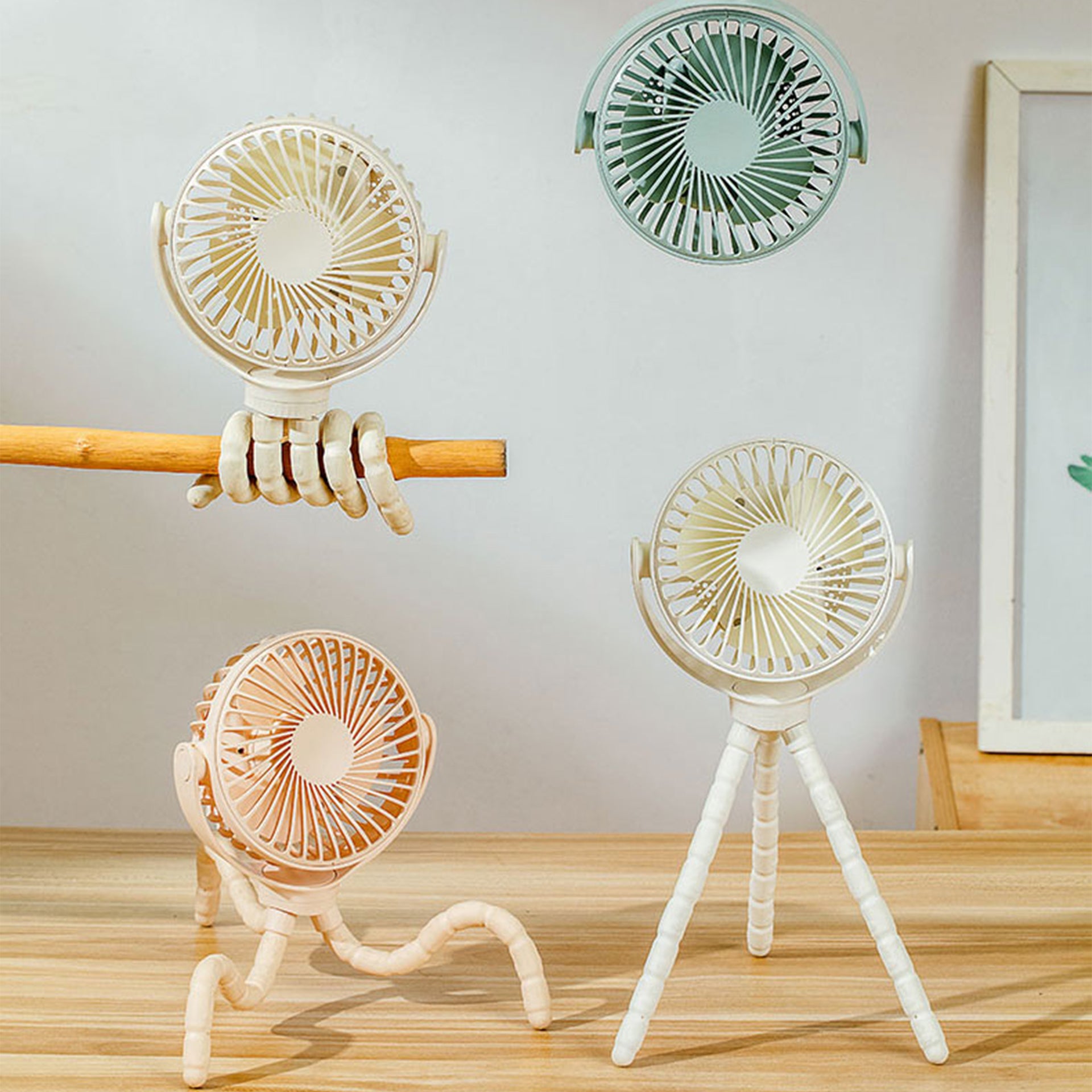 WX1020 Flexible Octopus Tripod Baby Stroller Desktop Fan Portable Handheld Summer Cooling Fan WX1020 Flexible Octopus Tripod Baby Stroller Desktop Fan Portable Handheld Summer Cooling Fan
